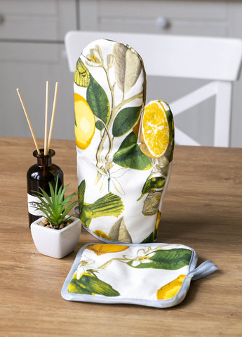 Набор рукавичка и прихватка водоотталкивающие "Лимон" Homedec - (258474422)