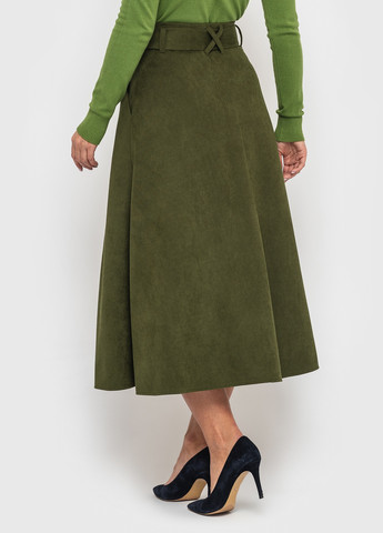 Оливковая (хаки) кэжуал однотонная юбка Luzana