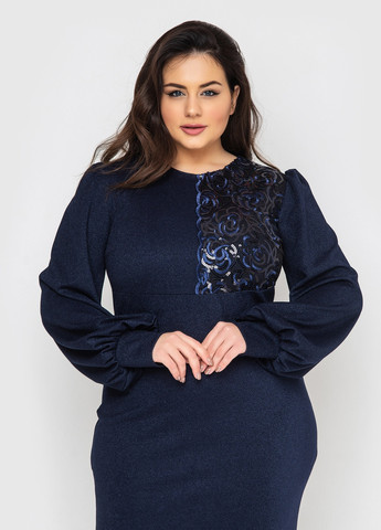 Темно-синя кежуал сукня Luzana однотонна