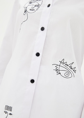 Белая кэжуал рубашка однотонная Luzana