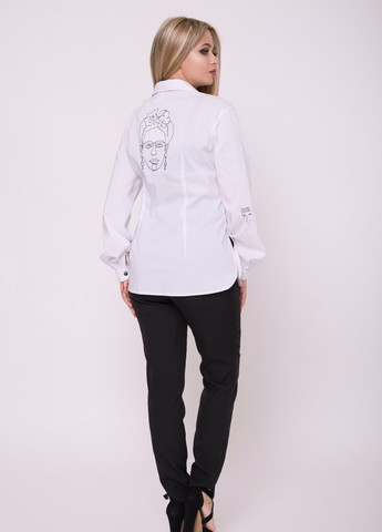 Белая кэжуал рубашка однотонная Luzana