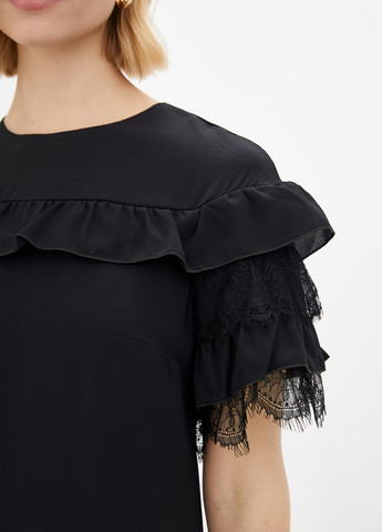 Черное кэжуал платье Luzana однотонное