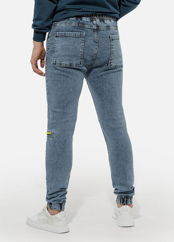 Голубые демисезонные мужские джинсовые джогеры Yuki