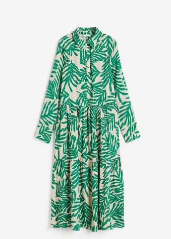 Зелена кежуал сукня H&M з малюнком