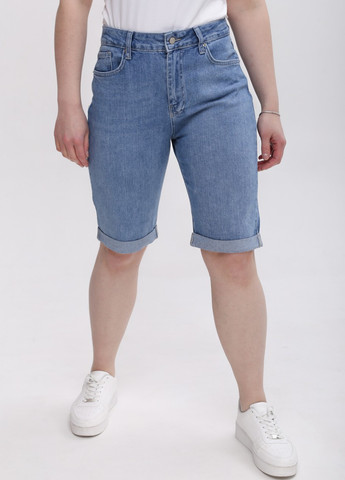 Шорти жіночі блакитні подовжені великий розмір Cracpot (258526835)