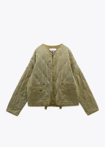 Оливкова (хакі) демісезонна куртка Zara
