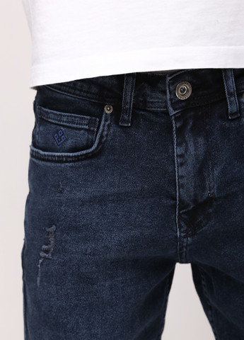 Шорти чоловічі джинсові темно-сині із рваностями JEANSclub (258526849)