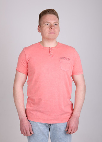 Оранжевая футболка мужская оранжевая прямая с карманом с коротким рукавом Bagarda Прямая