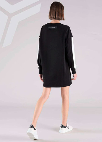 Черное повседневный женское спортивное платье sport оверсайз, платье-свитшот, платье-свитер Richmond с надписью
