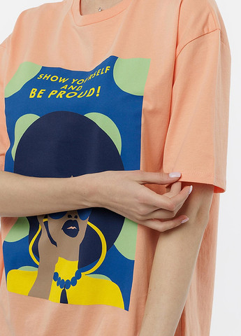 Персикова літня жіноча подовжена футболка регуляр Avanti