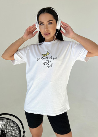 Белая летняя футболка женская с коротким рукавом ISSA PLUS WN20-443