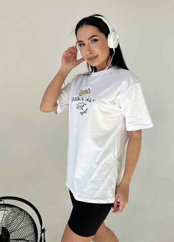 Белая летняя футболка женская с коротким рукавом ISSA PLUS WN20-443