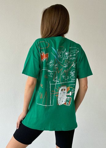 Зеленая летняя футболка женская с коротким рукавом ISSA PLUS WN20-442