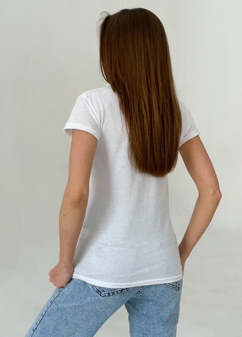 Белая летняя футболка женская с коротким рукавом ISSA PLUS WN20-422