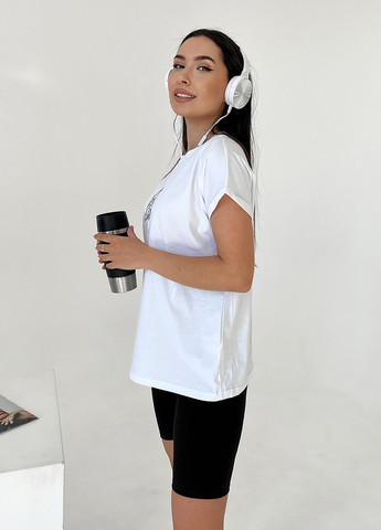 Белая летняя футболка женская с коротким рукавом ISSA PLUS WN20-447