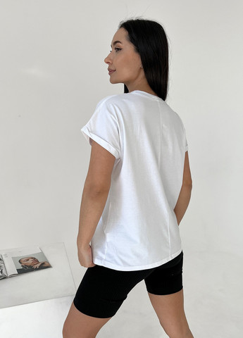 Біла літня футболка жіноча з коротким рукавом ISSA PLUS WN20-447
