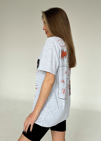 Сіра літня футболка жіноча з коротким рукавом ISSA PLUS WN20-442