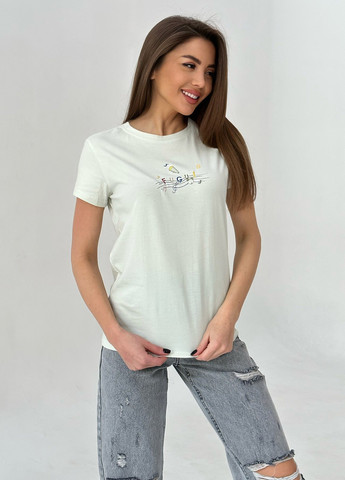 М'ятна літня футболка жіноча з коротким рукавом ISSA PLUS WN20-445