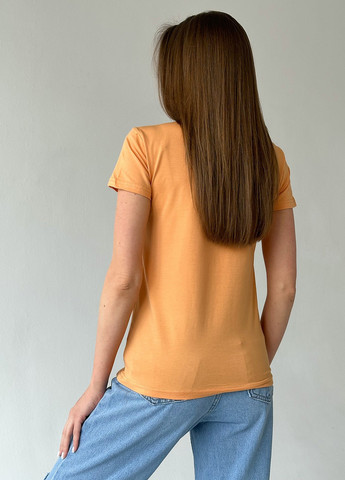 Оранжевая летняя футболка женская с коротким рукавом ISSA PLUS WN20-452