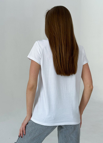 Белая летняя футболка женская с коротким рукавом ISSA PLUS WN20-449