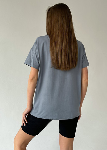 Серая летняя футболка женская с коротким рукавом ISSA PLUS WN20-448