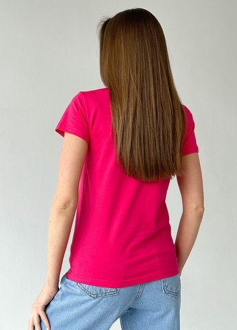Малиновая летняя футболка женская с коротким рукавом ISSA PLUS WN20-452
