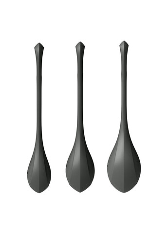 Набір йоні бусин Yoni Power 2 Black, вага 22-44-73гр 2х2, 5х3 см Satisfyer (258591157)