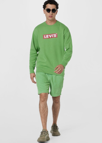 Свитшот с лого Levi's - крой логотип зеленый кэжуал хлопок органический - (258615266)