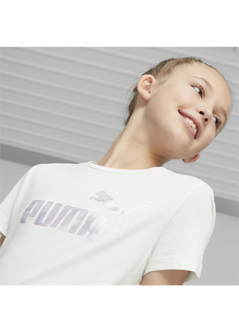 Біла демісезонна дитяча футболка essentials+ nova shine logo tee youth Puma