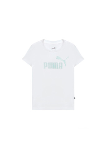Біла демісезонна дитяча футболка essentials+ nova shine logo tee youth Puma