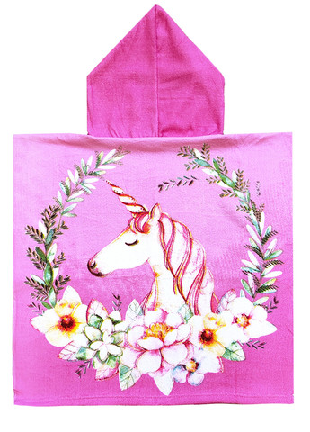 Koloco детское полотенце с капюшоном единорог в цветочном кругу комбинированный производство - Китай