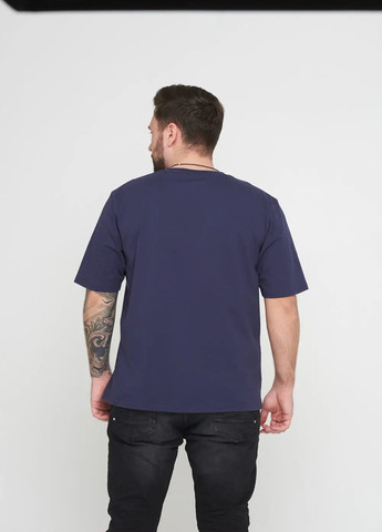 Темно-синяя футболка для мужчин с коротким рукавом Роза
