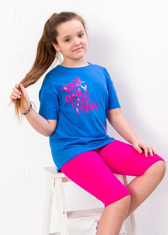 Комплект для дівчинки (футболка+велосипедки) Синій Носи Своє (6337-057-33-v0) Носи своє (258603838)