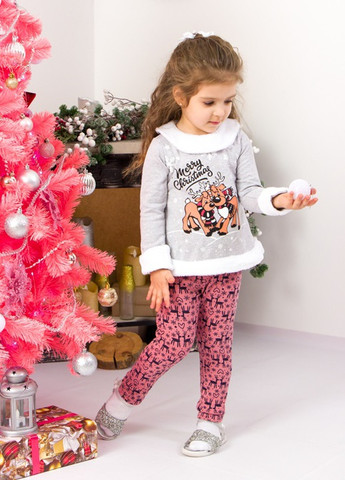 Комплект для дівчат "Новорічний" Сірий Носи Своє (9512-023-33-v2) Носи своє (258603830)