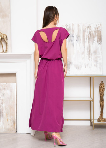 Фіолетова повсякденний сукня жіноча з відкритою спиною ISSA PLUS однотонна