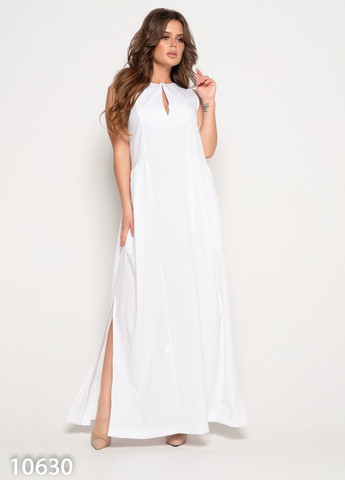 Білий повсякденний сукня жіноча а-силует ISSA PLUS однотонна