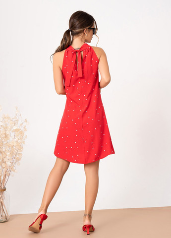 Червона повсякденний сукня жіноча а-силует ISSA PLUS в горошок