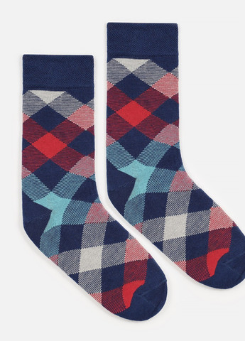 Шкарпетки з принтом ромби високі безшовні дихаючі якісні ORGANIC cotton сині носки 39-41 men's арт. 31020 JILL ANTONY (258614259)
