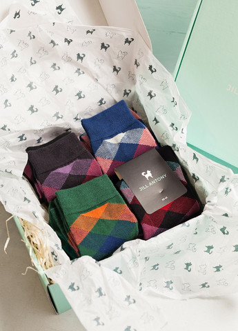 Шкарпетки в коробці набір 6 пар високі безшовні дихаючі якісні ORGANIC cotton гарна коробка носки 42-43 men's JILL ANTONY (258614256)