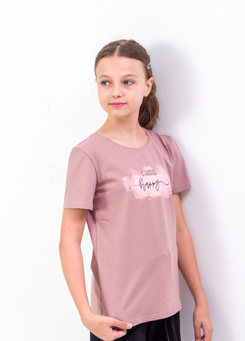 Розовая летняя футболка для дівчинки (підліткова) рожевий носи своє (6012-036-33-v47) Носи своє