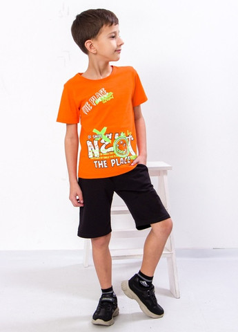Оранжевая летняя футболка для хлопчика помаранчевий носи своє (6021-001-33-1-4-v73) Носи своє