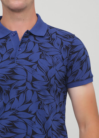 Синяя футболка-поло для мужчин Massimo Dutti