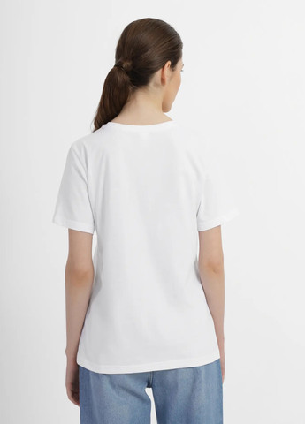 Біла всесезон футболка жіноча з коротким рукавом Роза