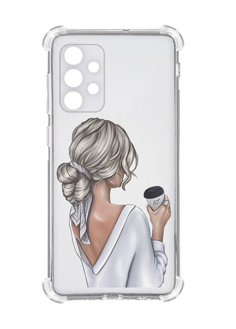 Чехол с утолщёнными углами на Oppo A72 5G Девушка с латте (принт 227) Creative (258627517)