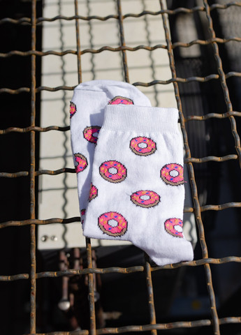 Шкарпетки Donuts Without без уплотненного носка однотонные белые кэжуалы