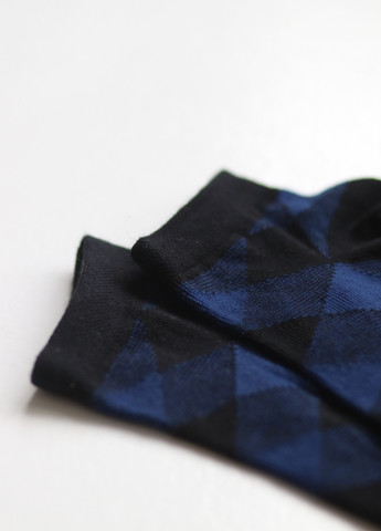 Шкарпетки з принтом ромби короткі безшовні дихаючі якісні ORGANIC cotton сині носки 39-41 men's JILL ANTONY (258630783)