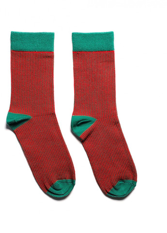 Носки с принтом цветные полосы высокие бесшовные дышащие качественные ORGANIC cotton зеленые с красным 39-41 JILL ANTONY (258630781)