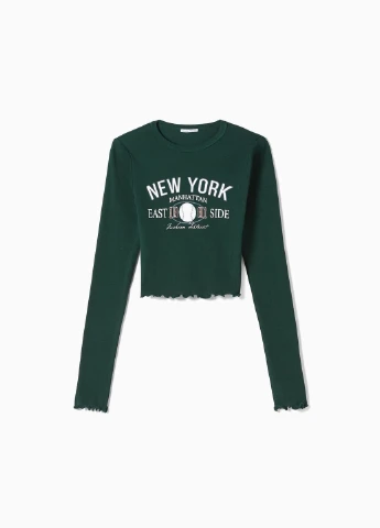 Зеленый летний свитер Bershka