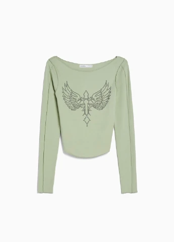 Оливковый (хаки) летний свитер Bershka