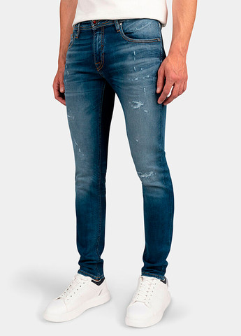 Синие летние слим мужские синие джинсы slim Antony Morato
